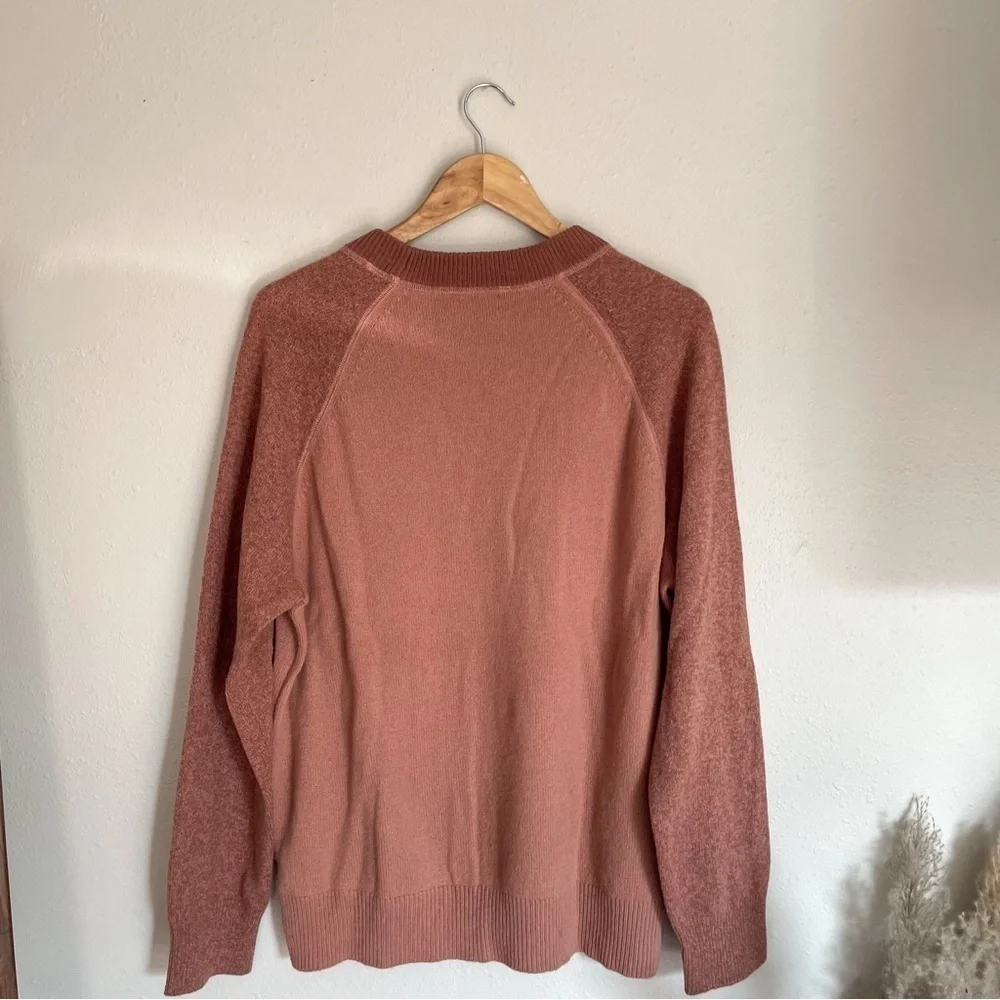 Club Monaco | Garment Dyed Colorblock Wool Sweater, Mauve/Rust/Fall